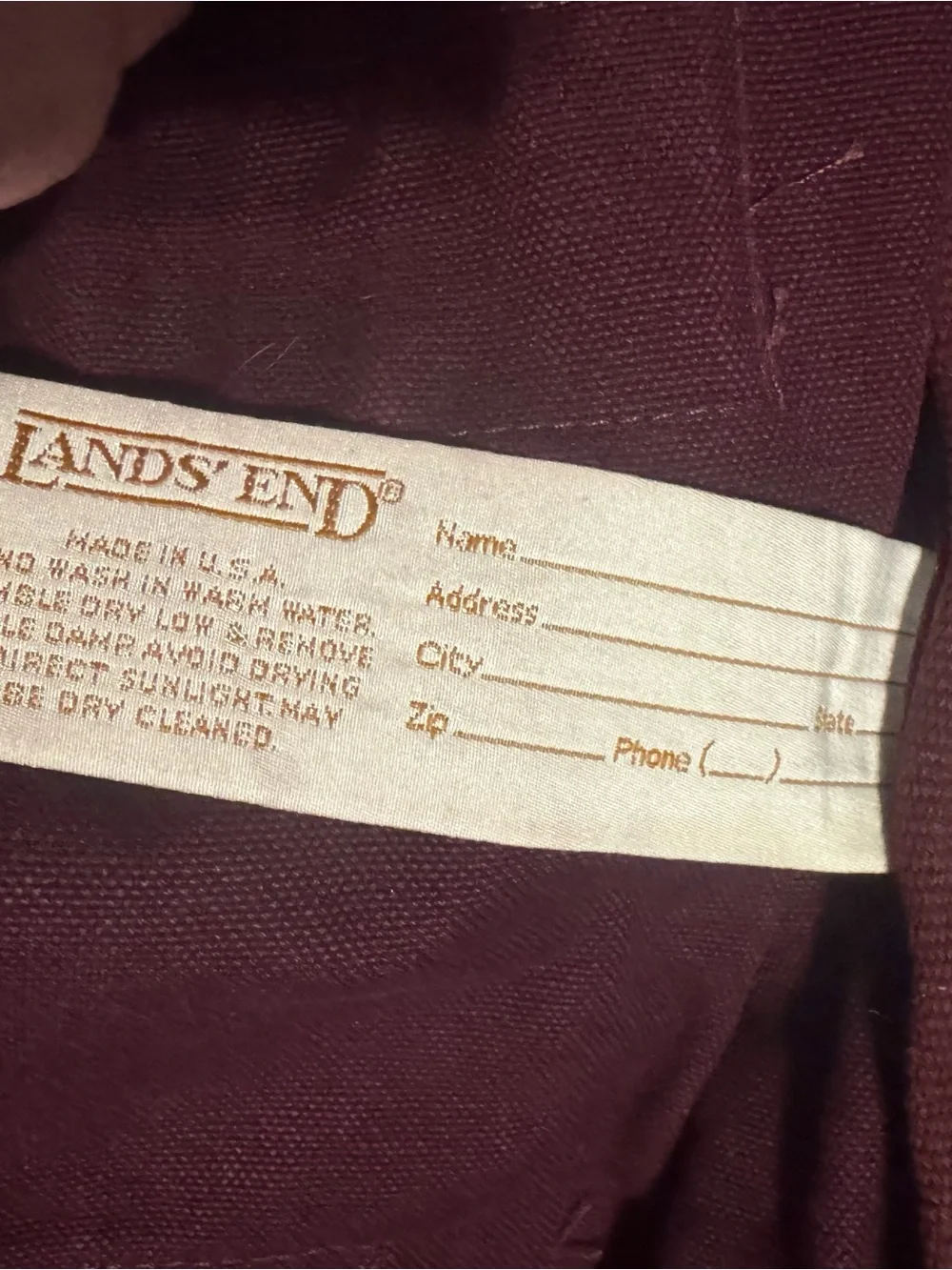 VTG Lands End Square Rigger Canvas Briefcase Messenger Bag Utility Burgundy Wine